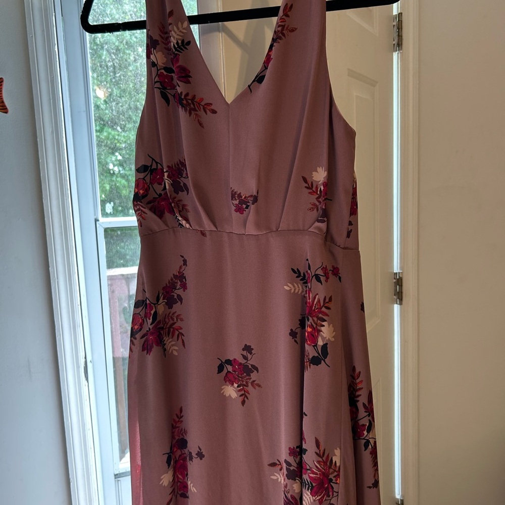 JustFab Pink Midi Sundress V-Neck Sleeveless